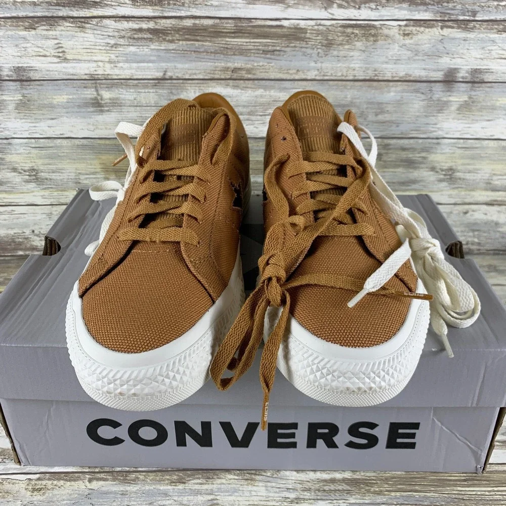 Converse Shoes Mens 9.5 Brown Raw Sugar One Star Pro Skate 90's Street Y2K NEW - Picture 8 of 15